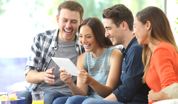 Friends Watching a Tablet