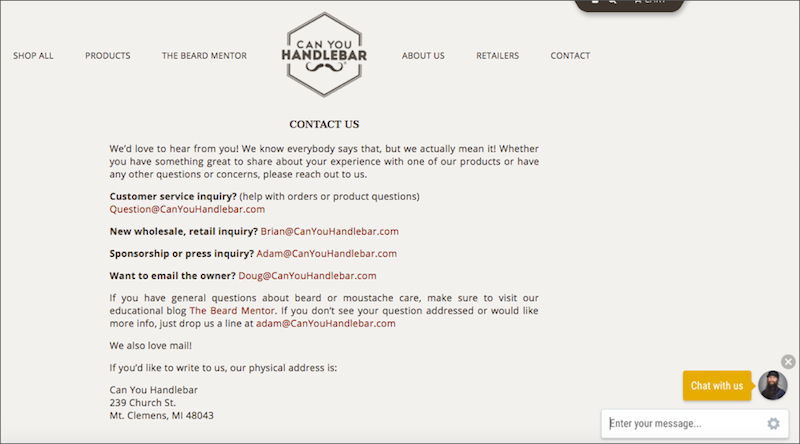 Can You Handlebar Contact Us