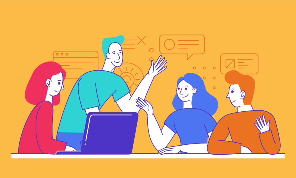 people working together graphic 