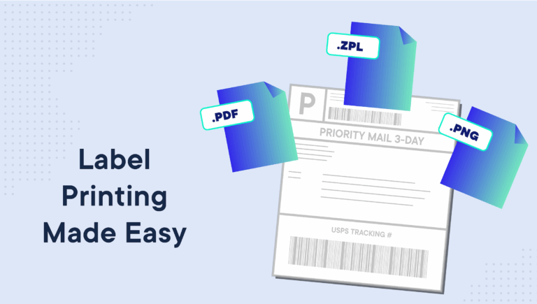 Label printing made easy with pdf, png and zpl supported file formats in ShipEngine's API