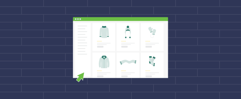 Moving your ecommerce business online. Blue background with illustration of online shop